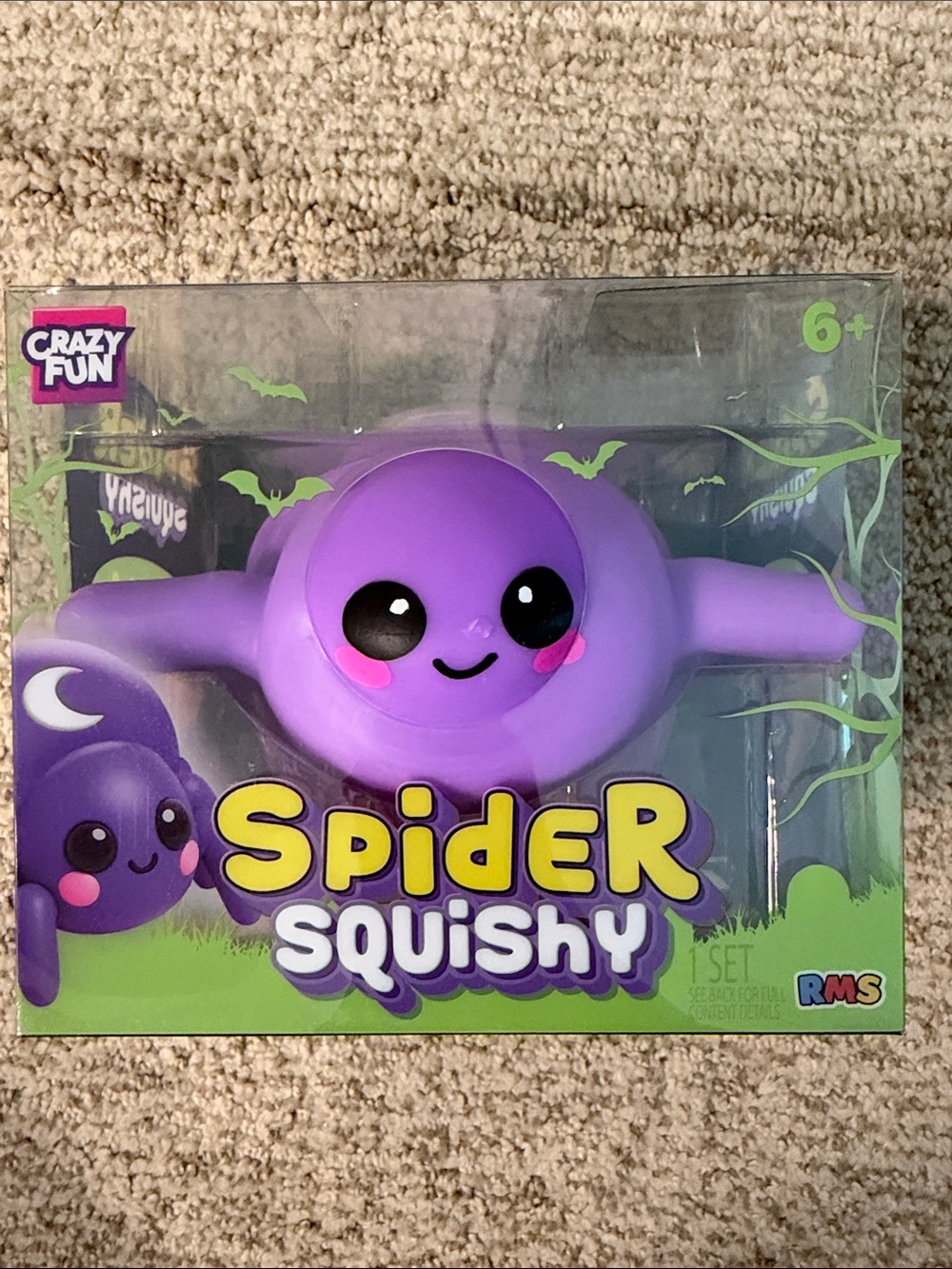 RMS Crazy Fun Spider Squishy Purple Squishy Toy NWT
